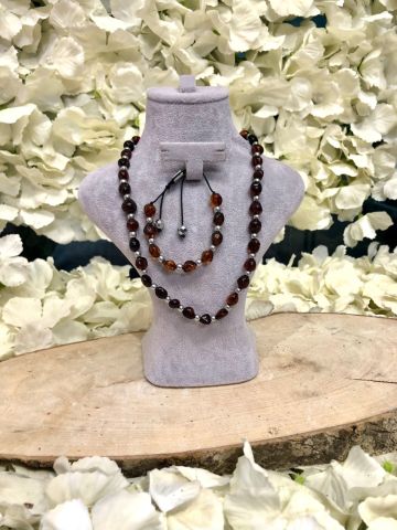 Baltık Damla Kehribar Bebek Bileklik Ve Kolye Set