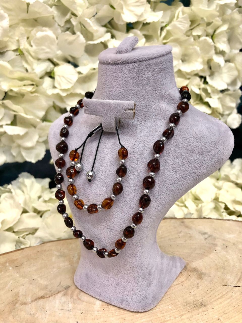 Baltık Damla Kehribar Bebek Bileklik Ve Kolye Set