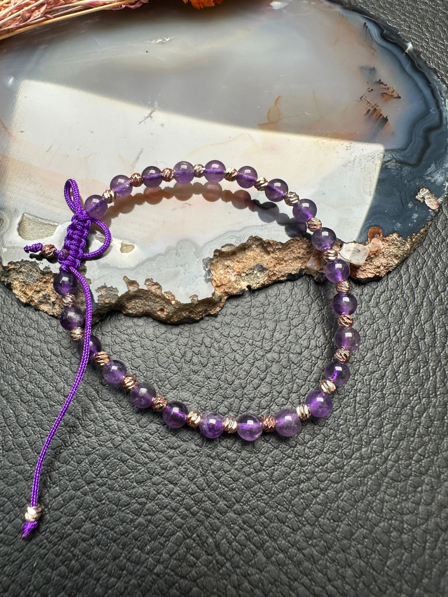 Ametist Doğal Taş Bileklik