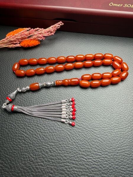 Kapsül Model Çubuk Sıkma Kehribar Tesbih