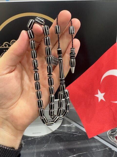 Kapsül Model 925 Ayar Gümüş İşlemeli Erzurum Oltutaşı Tesbih