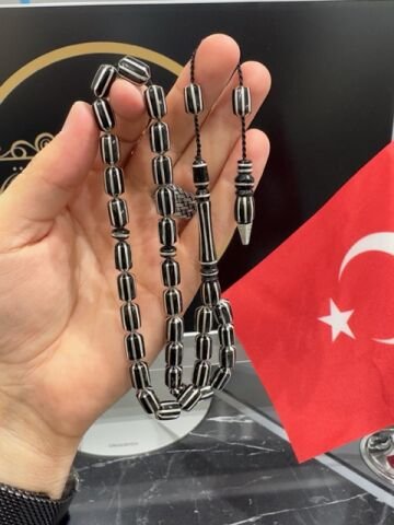 Kapsül Model 925 Ayar Gümüş İşlemeli Erzurum Oltutaşı Tesbih