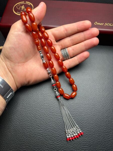 Kapsül Model Çubuk Sıkma Kehribar Tesbih