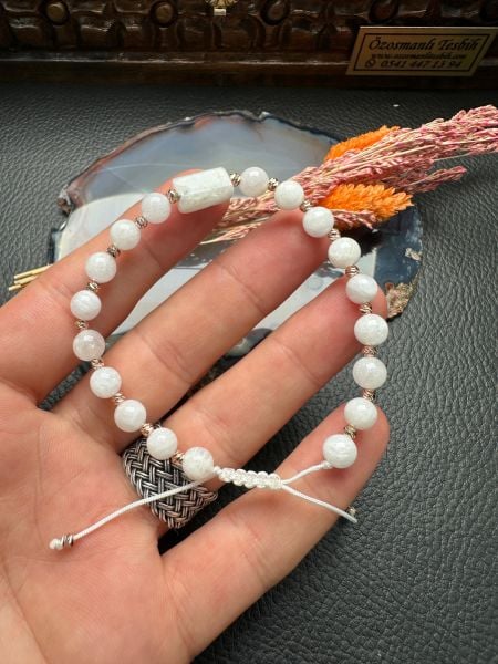 Makrome Örme Aytaşı Doğal Taş Bileklik