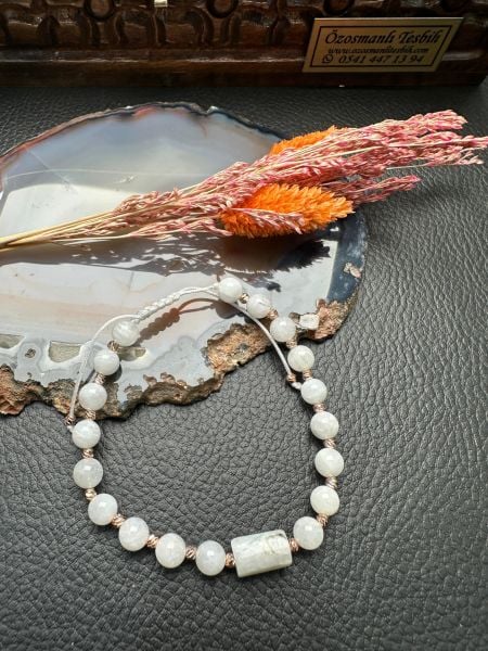 Makrome Örme Aytaşı Doğal Taş Bileklik