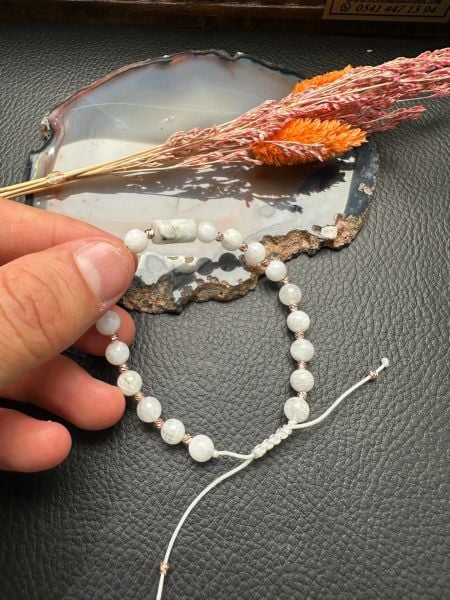 Makrome Örme Aytaşı Doğal Taş Bileklik