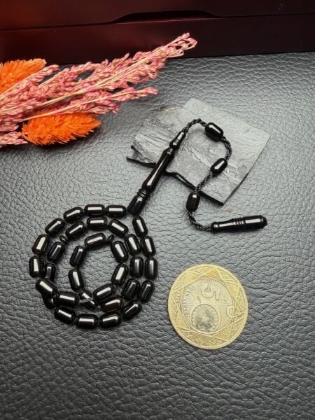 Kapsül Model Sade Erzurum Oltu taşı Tesbih