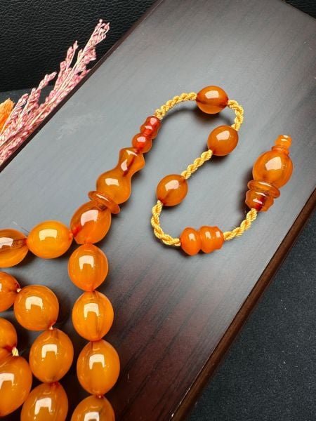 Beyzi Model Traşlı Eski Osmanlı Helezon Habbe Sıkma Kehribar Tesbih