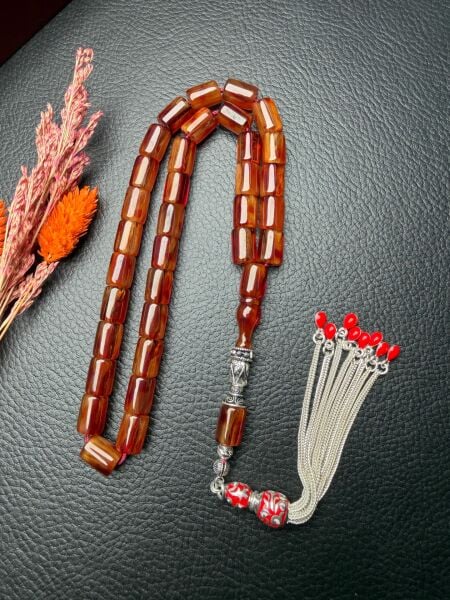 Kapsül Model Çubuk Sıkma Kehribar Tesbih