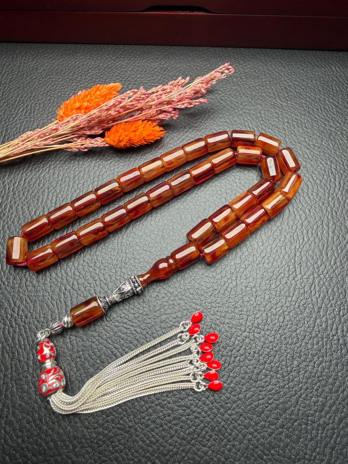 Kapsül Model Çubuk Sıkma Kehribar Tesbih