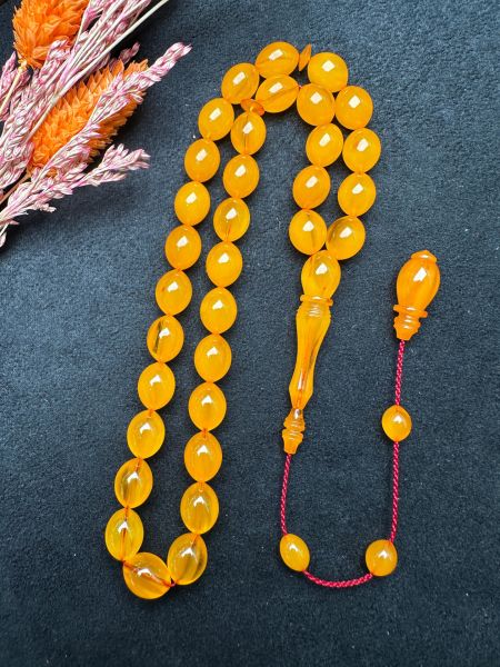 Beyzi Model Eski Osmanlı Sıkma Kehribar Tesbih