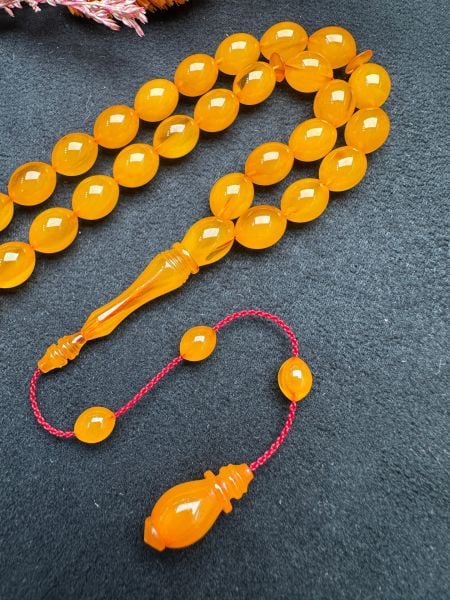 Beyzi Model Eski Osmanlı Sıkma Kehribar Tesbih