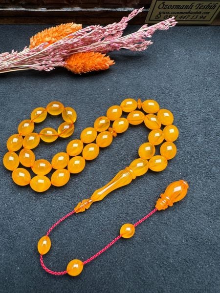 Beyzi Model Eski Osmanlı Sıkma Kehribar Tesbih