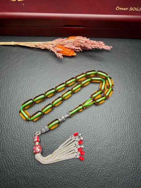 Şeffaf Renk Maskot Zar Kehribar Tesbih