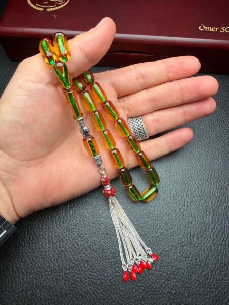 Şeffaf Renk Maskot Zar Kehribar Tesbih