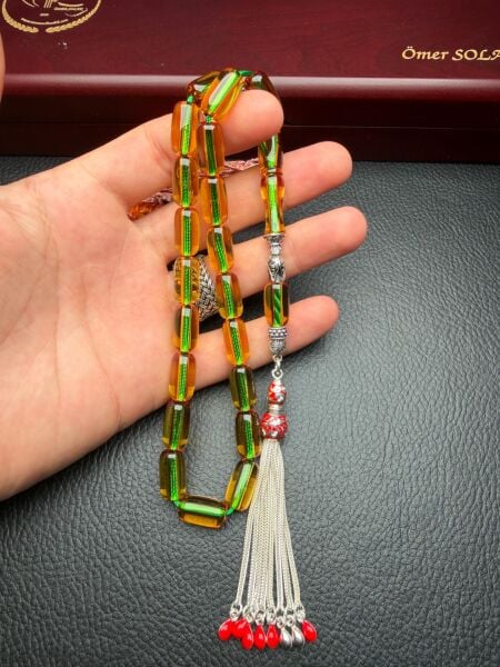 Şeffaf Renk Maskot Zar Kehribar Tesbih