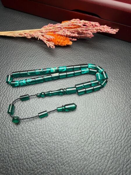 Küçük Boy Kesme Model  Ateş Kehribar Tesbih