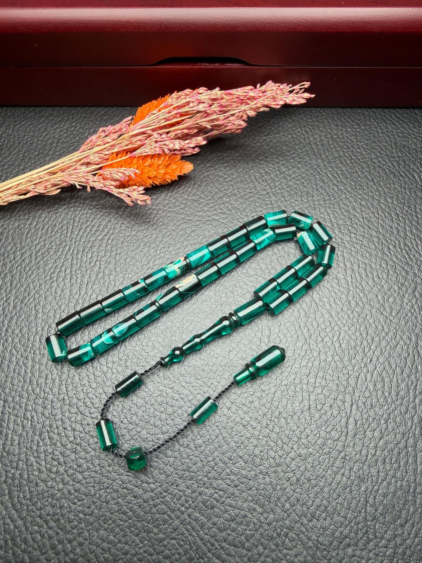 Küçük Boy Kesme Model  Ateş Kehribar Tesbih