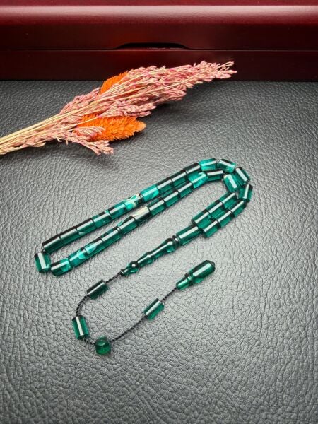 Küçük Boy Kesme Model  Ateş Kehribar Tesbih