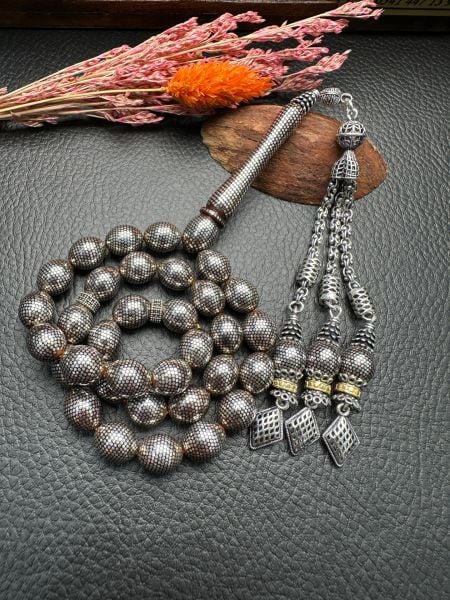 Beyzi  Model Gümüş İşlemeli Kuka Tesbih