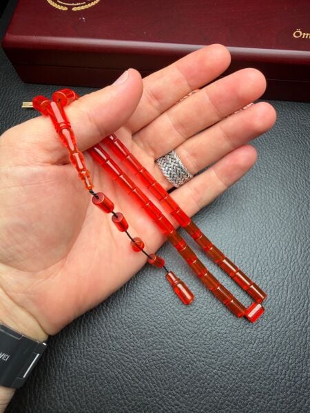 Kesme Model Ateş Kehribar Tesbih