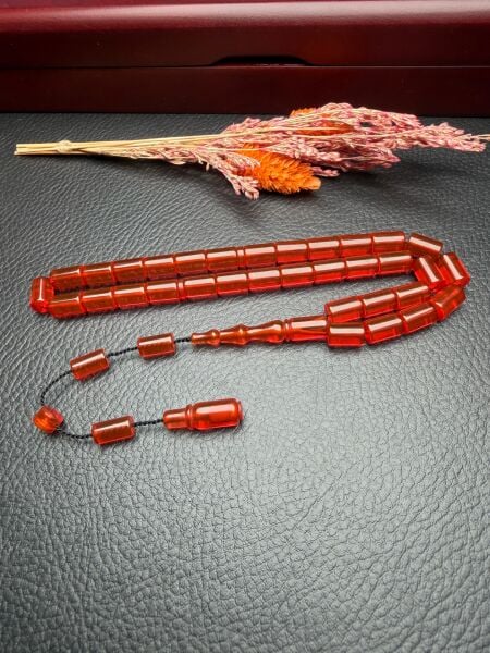 Kesme Model Ateş Kehribar Tesbih