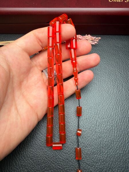 Kesme Model Ateş Kehribar Tesbih