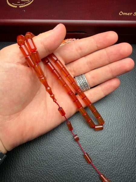 Kesme Model Ateş Kehribar Tesbih