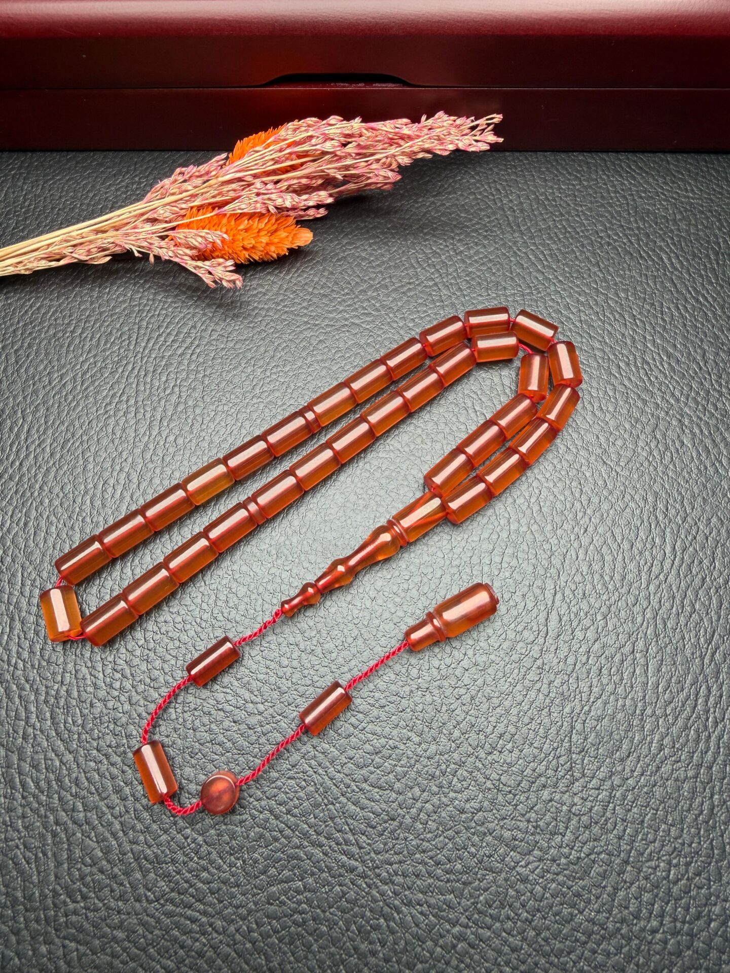 Kesme Model Ateş Kehribar Tesbih