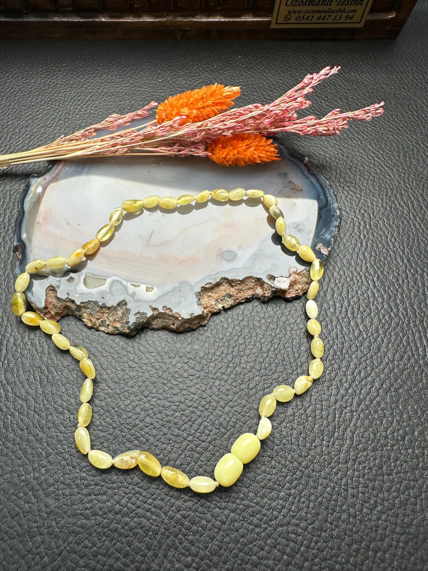 Damla Kehribar Bebek Kolye