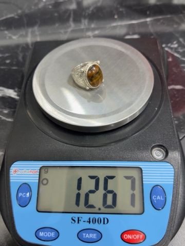 Kaplan Gözü 925 Ayar Gümüş Erkek Yüzük