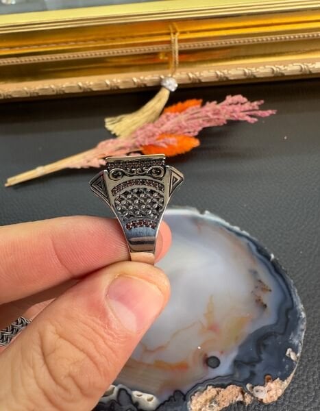 Özel Davut Yıldızı Tasarım Gümüş Erkek Yüzük