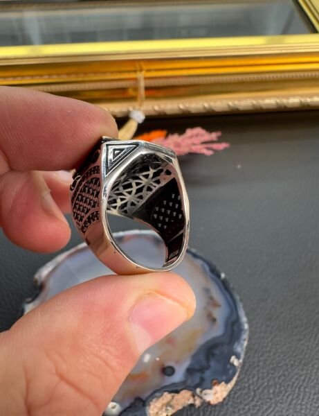 Özel Davut Yıldızı Tasarım Gümüş Erkek Yüzük