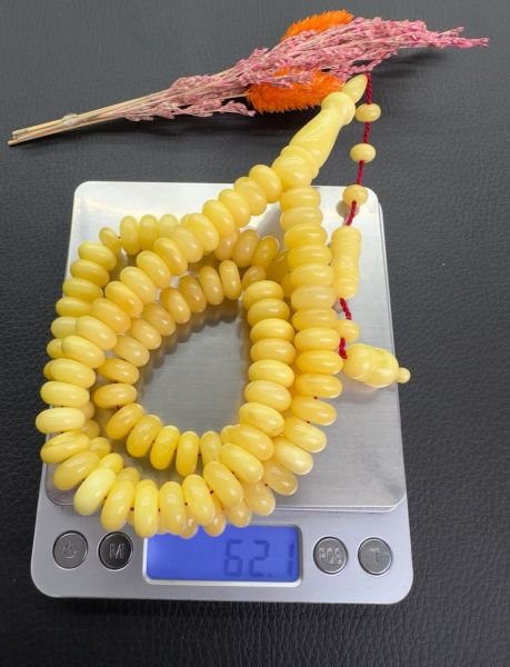 99’luk Basık Model Tek Kaya Baltık Damla Kehribar Tesbih