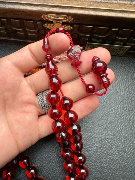 Armudi Model Eski Osmanlı Ateş Kehribar Tesbih