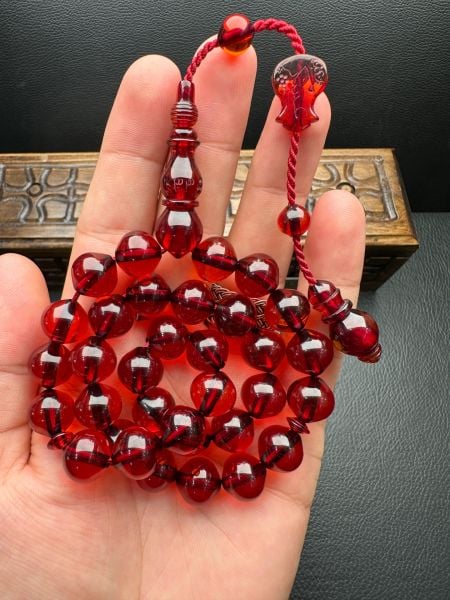 Armudi Model Eski Osmanlı Ateş Kehribar Tesbih