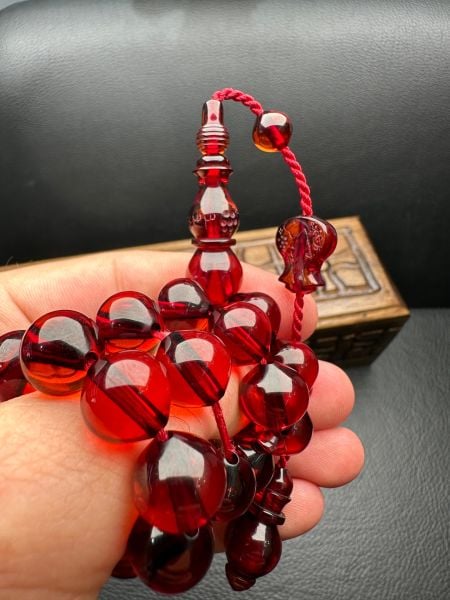 Armudi Model Eski Osmanlı Ateş Kehribar Tesbih