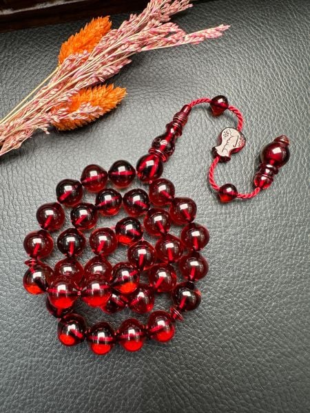 Armudi Model Eski Osmanlı Ateş Kehribar Tesbih