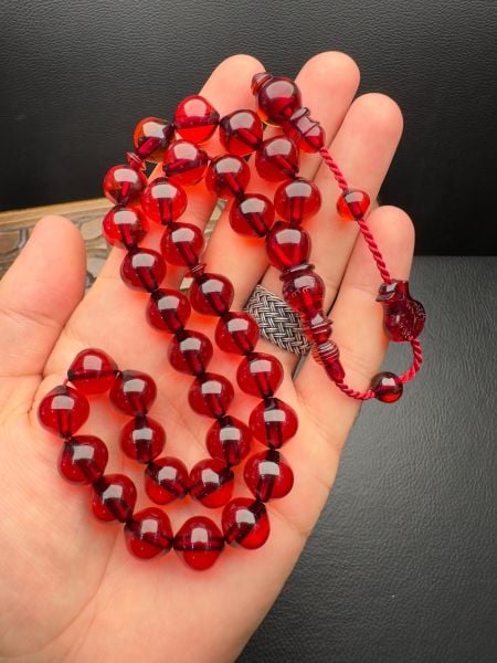 Armudi Model Eski Osmanlı Ateş Kehribar Tesbih