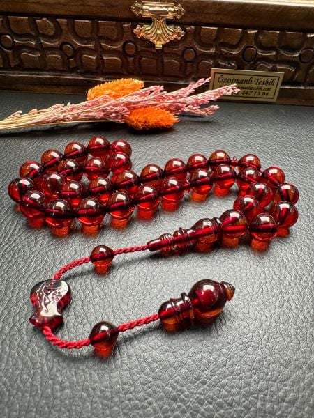 Armudi Model Eski Osmanlı Ateş Kehribar Tesbih