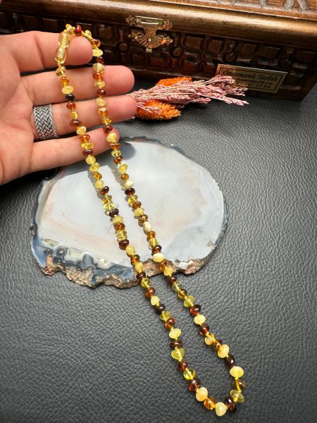 Damla Kehribar Yetişkin Kolye