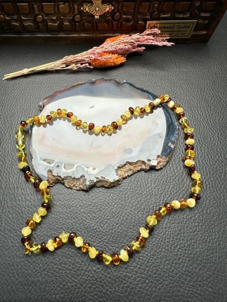 Damla Kehribar Yetişkin Kolye