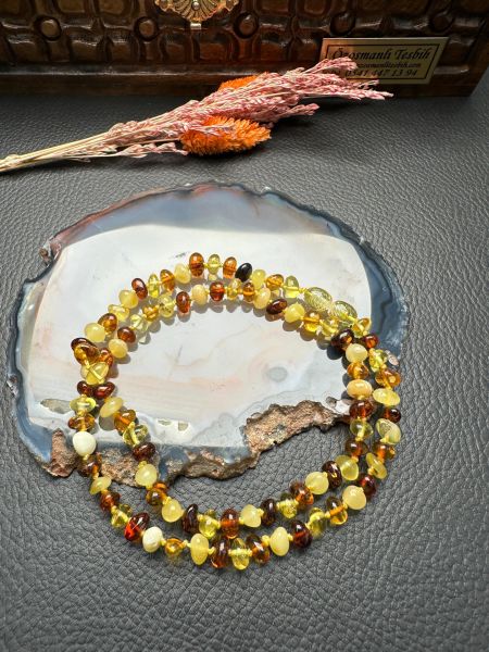 Damla Kehribar Yetişkin Kolye