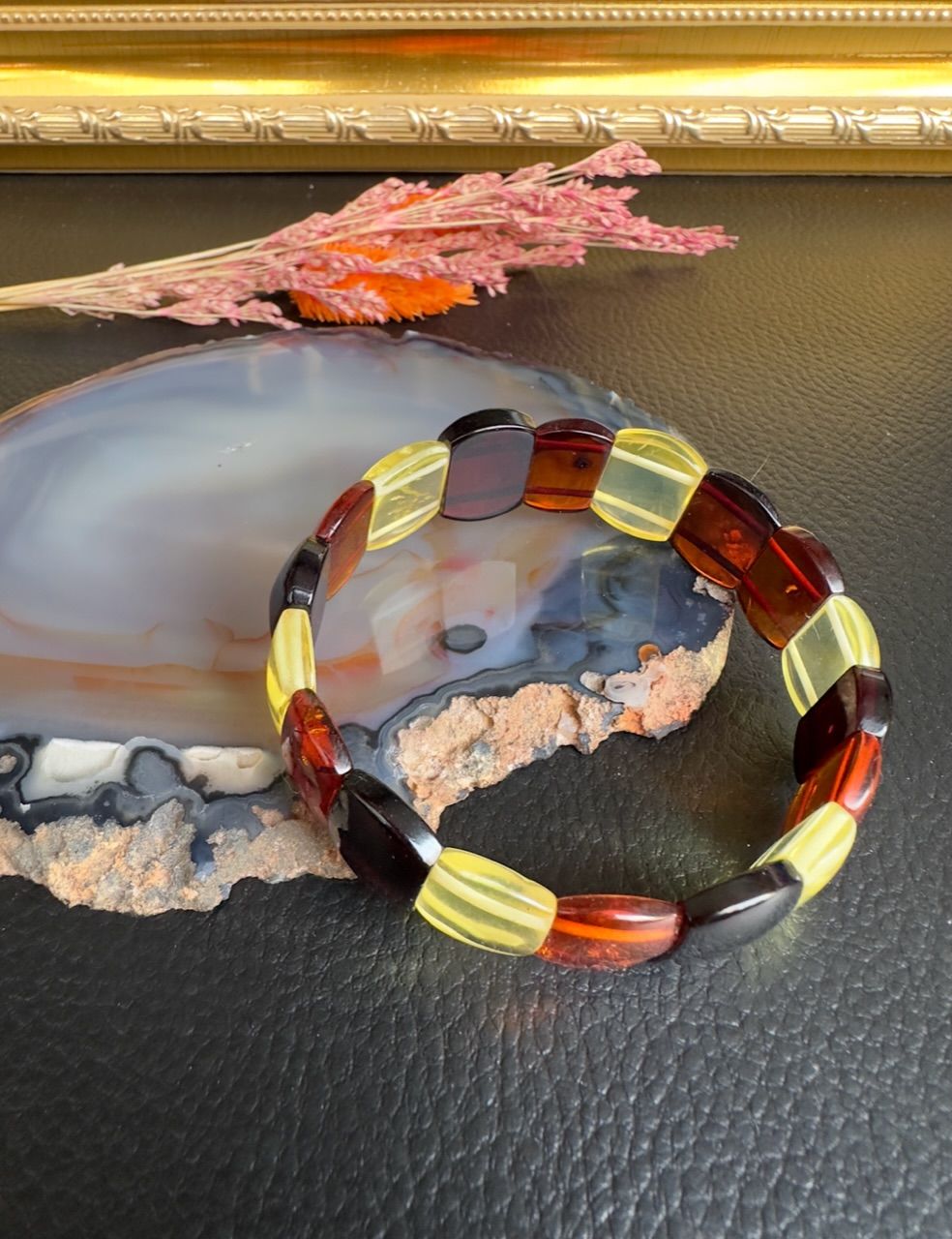 Rolex Model Damla Kehribar Bileklik