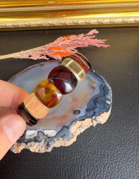 Rolex Model Damla Kehribar Bileklik