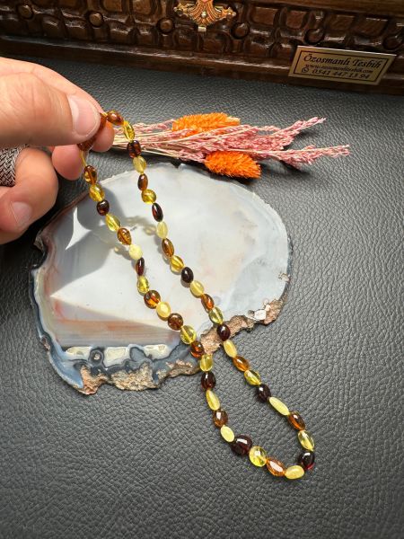 Damla Kehribar Bebek Kolye