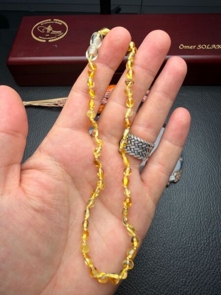 Damla Kehribar Bebek Diş Kolyesi