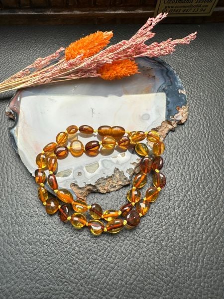 Damla Kehribar Bebek Kolye