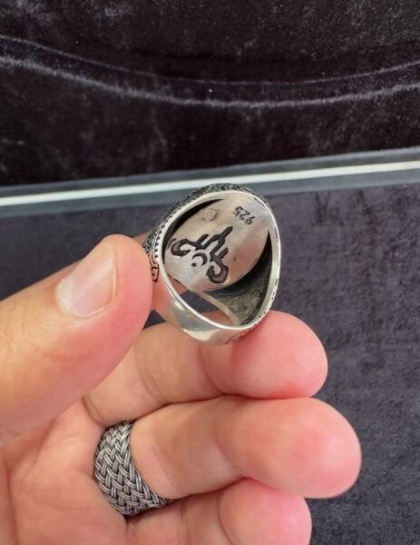 Dominik Taşlı Özel Tasarım 925 Ayar Gümüş Erkek Yüzük