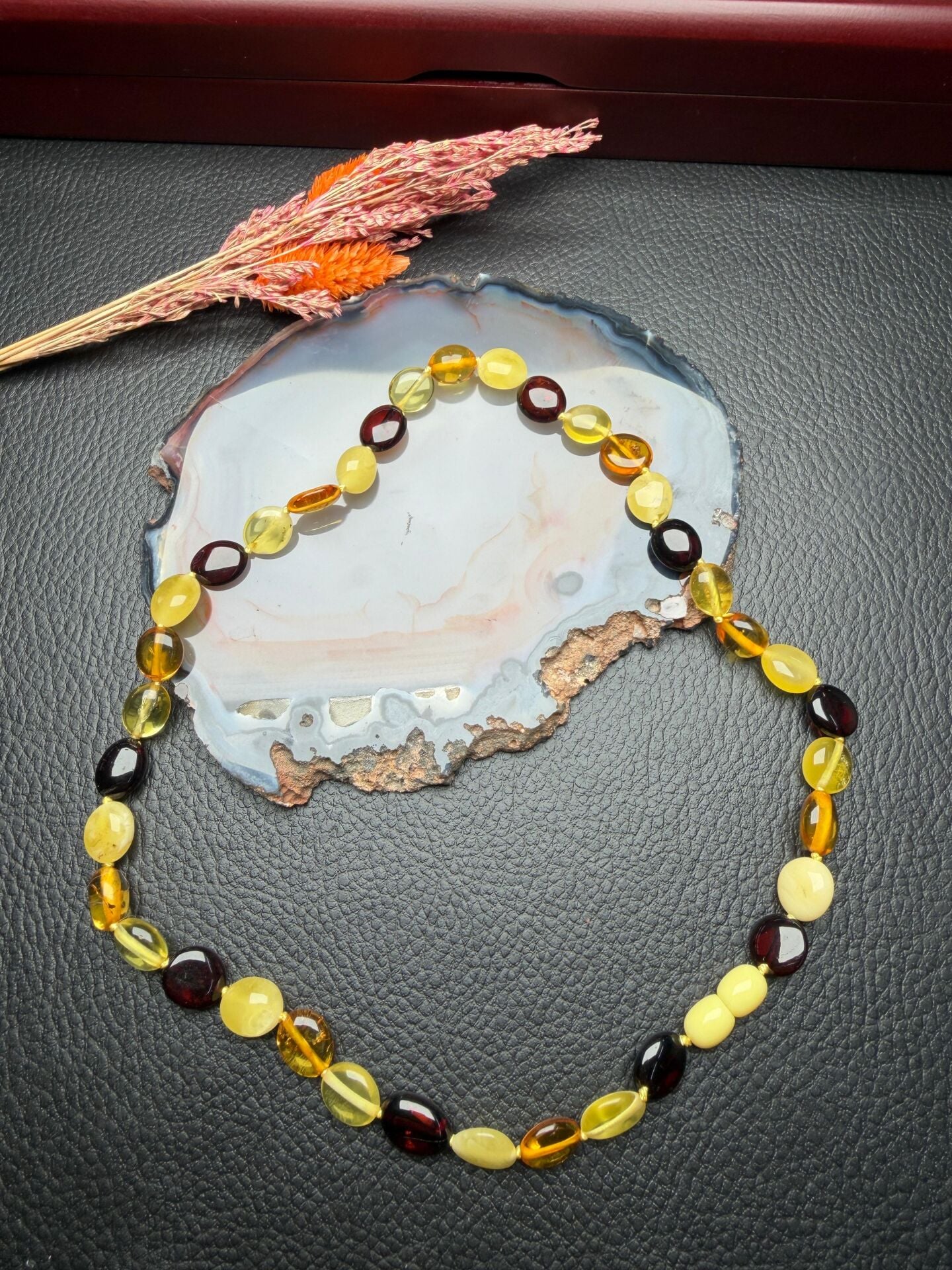 Damla Kehribar Yetişkin Kolye